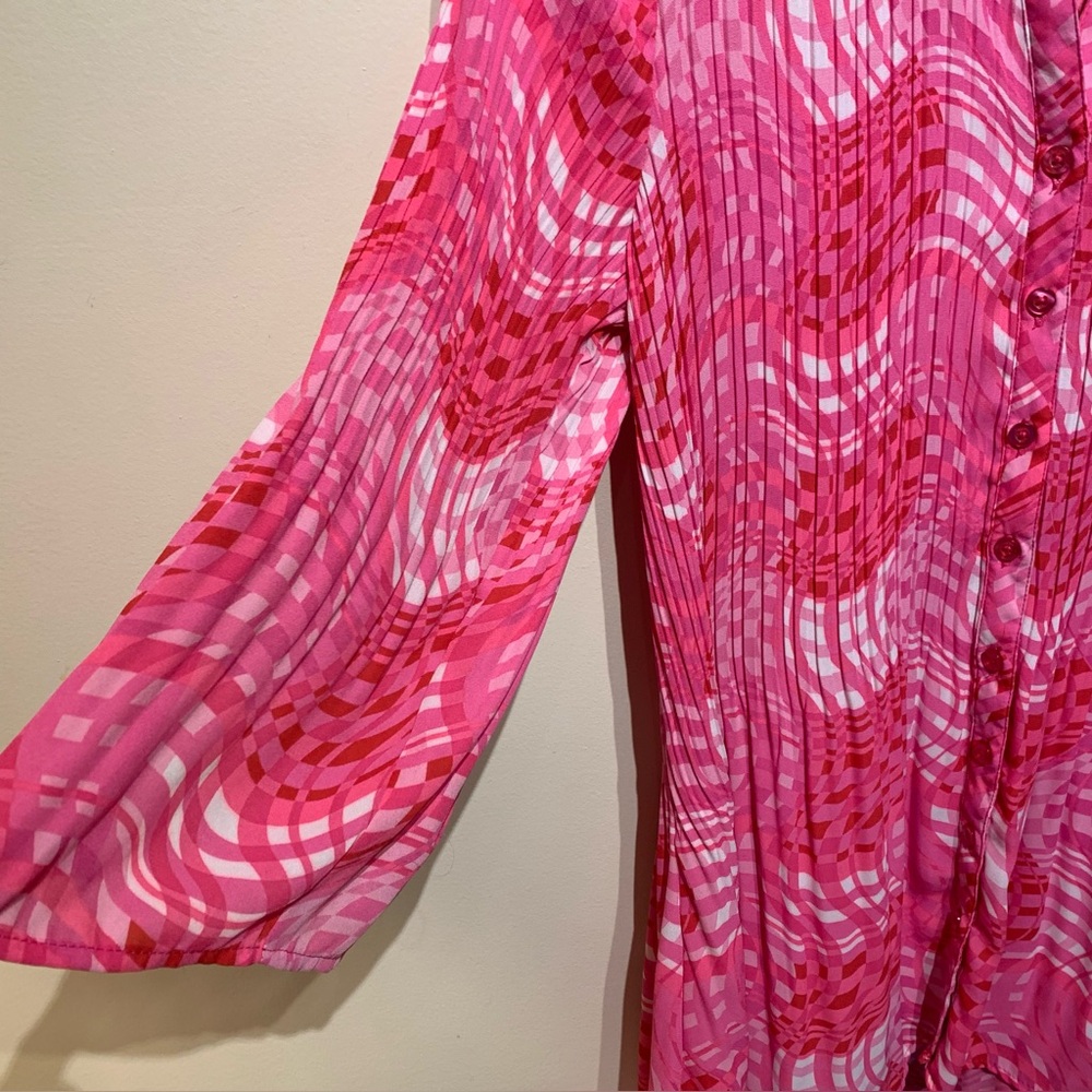 Vibrant Pink Button-Up Tunic - Picture 3 of 9